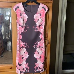 Beautiful pink and gray floral inc dress S